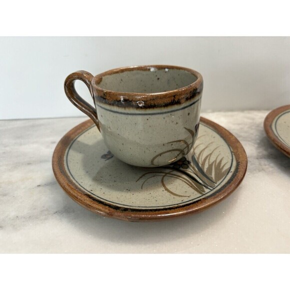 XOCHIQUETZAL Tonala Butterfly 4 Cups & Saucers by Teresa Duran Mexican Pottery - Picture 4 of 15